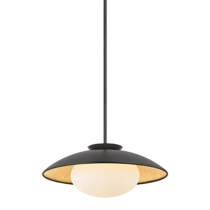 Mitzi by Hudson Valley Lighting Cadence Large Pendant in Black / Gold Leaf