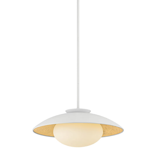 Mitzi by Hudson Valley Lighting Cadence Large Pendant in White / Gold Leaf