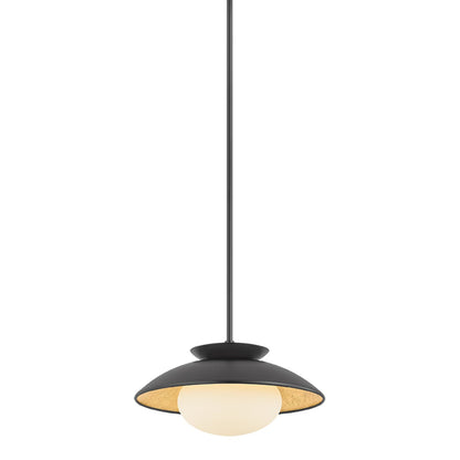 Mitzi by Hudson Valley Lighting Cadence Small Pendant in Black / Gold Leaf