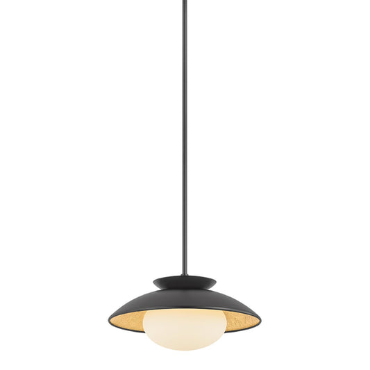 Mitzi by Hudson Valley Lighting Cadence Small Pendant in Black / Gold Leaf