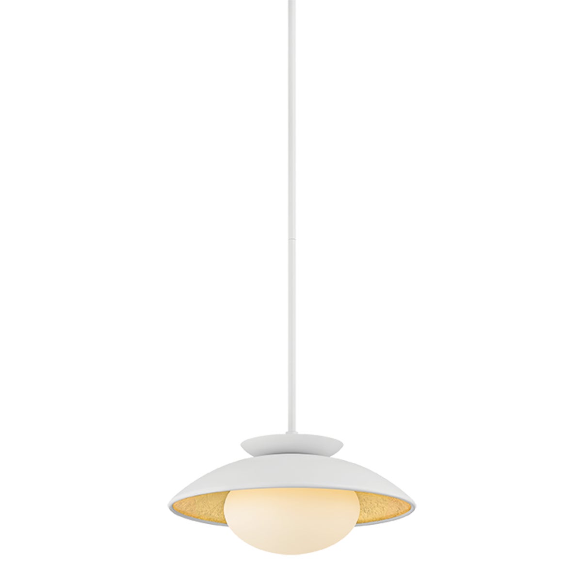Mitzi by Hudson Valley Lighting Cadence Small Pendant in White / Gold Leaf