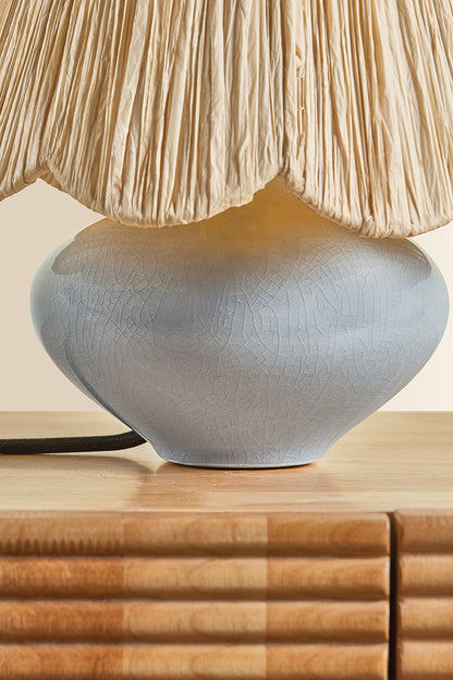 Mitzi by Hudson Valley Lighting Cailyn Table Lamp in Aged Brass / Ceramic Frost Crackle, detail view 2