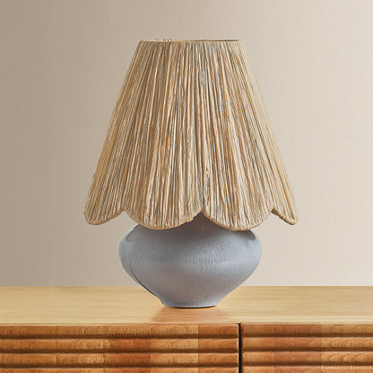 Mitzi by Hudson Valley Lighting Cailyn Table Lamp in Aged Brass / Ceramic Frost Crackle, detail view 3