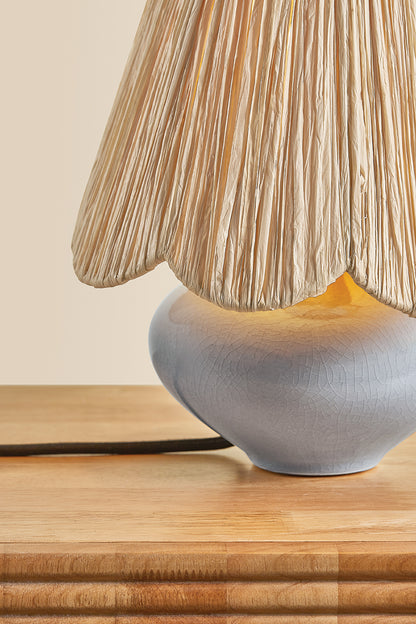 Mitzi by Hudson Valley Lighting Cailyn Table Lamp in Aged Brass / Ceramic Frost Crackle, detail view 4