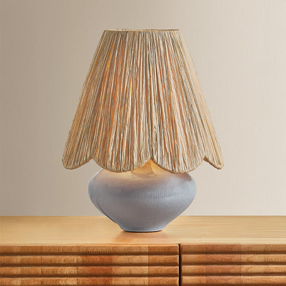 Mitzi by Hudson Valley Lighting Cailyn Table Lamp in Aged Brass / Ceramic Frost Crackle, detail view 5