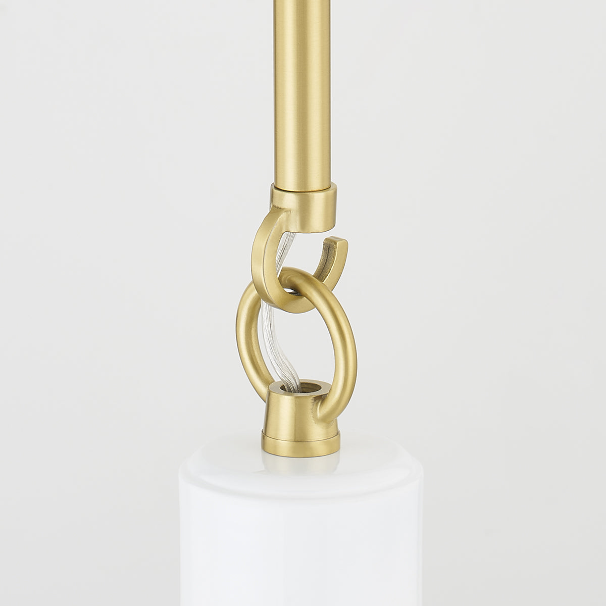 Mitzi by Hudson Valley Lighting Camille Small Pendant in Aged Brass / Gloss White, detail view 1