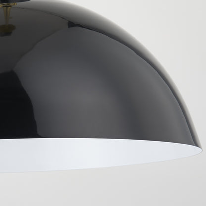 Mitzi by Hudson Valley Lighting Camille Small Pendant in Aged Brass / Gloss Black, detail view 2