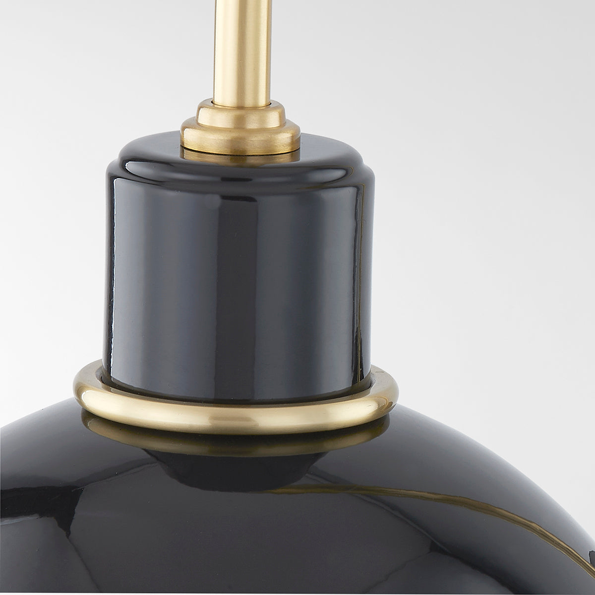 Mitzi by Hudson Valley Lighting Camille Wall Sconce in Aged Brass / Gloss Black, detail view 1