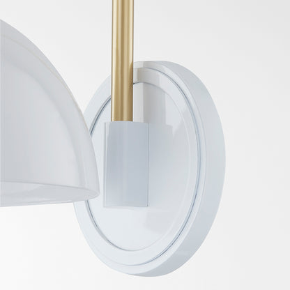 Mitzi by Hudson Valley Lighting Camille Wall Sconce in Aged Brass / Gloss Black, detail view 2