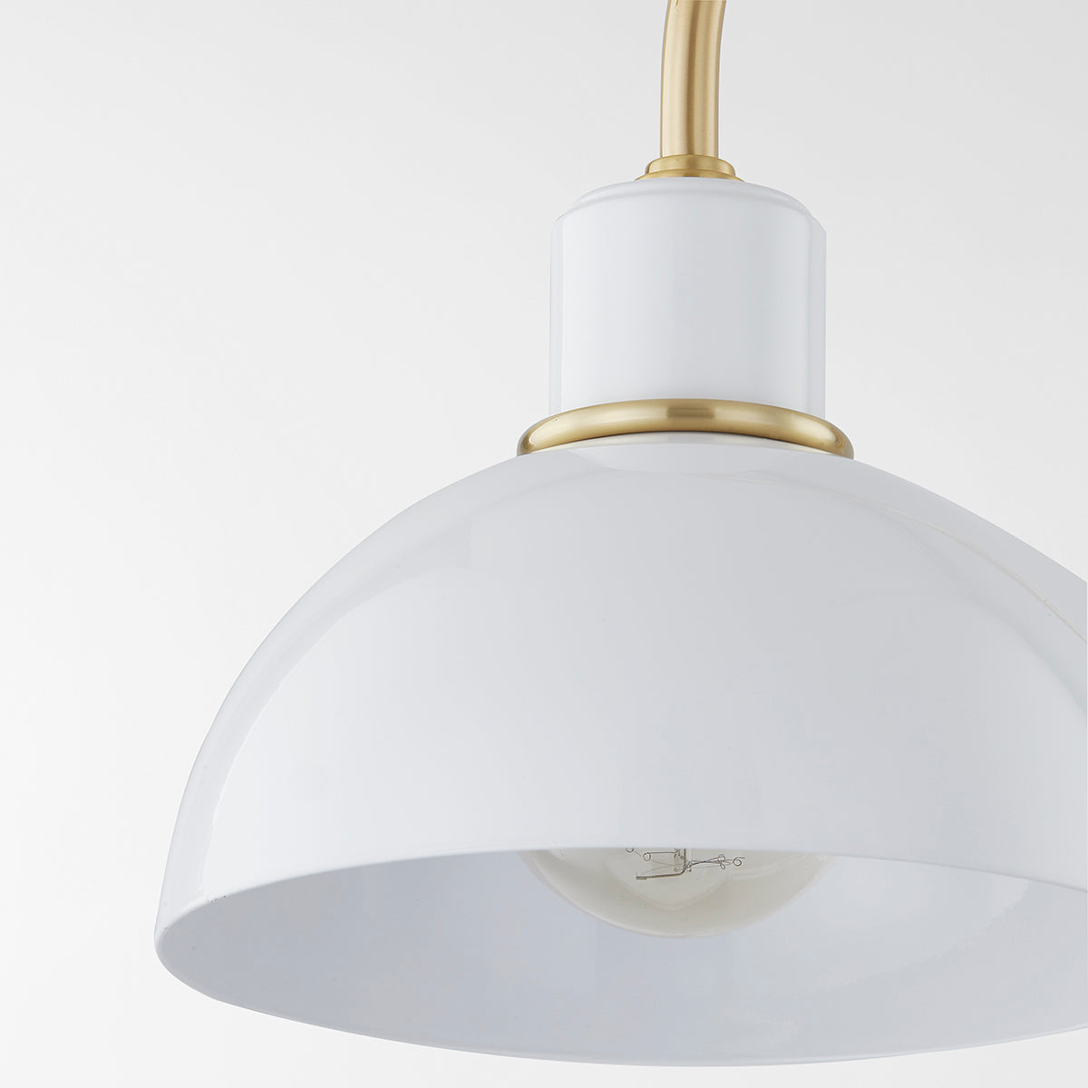 Mitzi by Hudson Valley Lighting Camille Wall Sconce in Aged Brass / Gloss Black, detail view 4