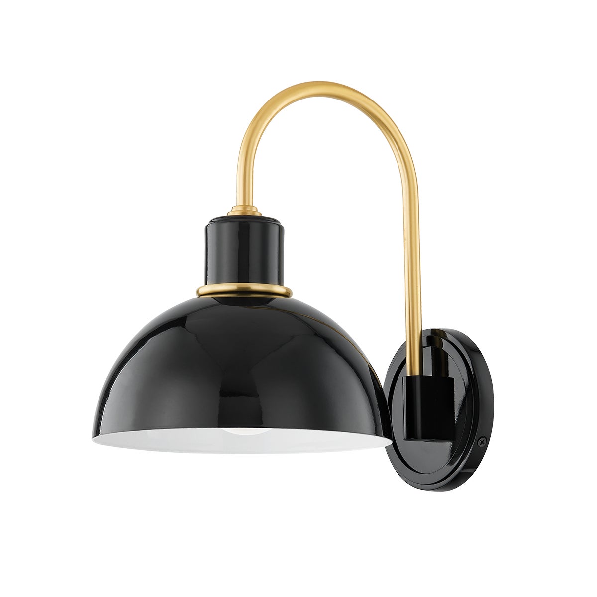 Mitzi by Hudson Valley Lighting Camille Wall Sconce in Aged Brass / Gloss Black