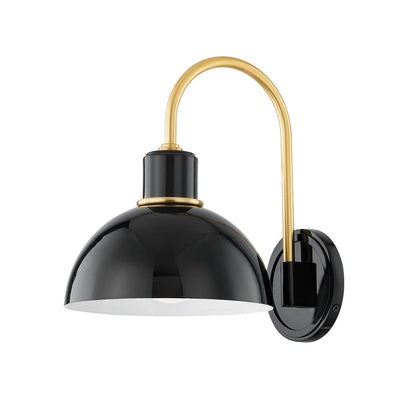 Mitzi by Hudson Valley Lighting Camille Wall Sconce in Aged Brass / Gloss Black