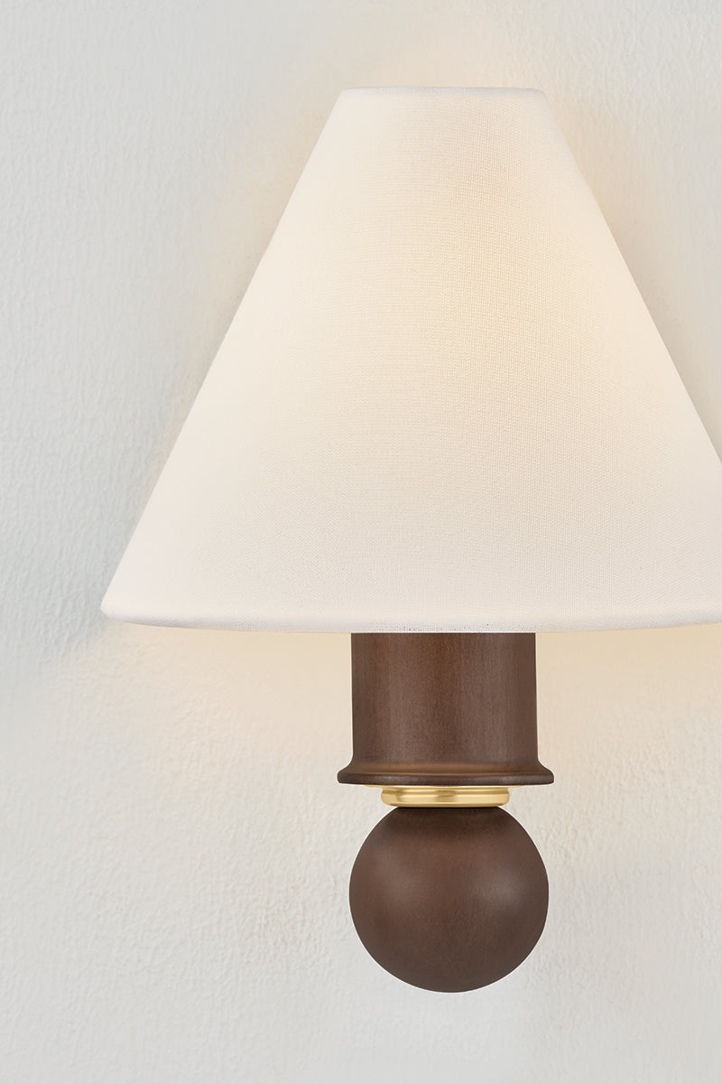 Mitzi by Hudson Valley Lighting Candice Wall Sconce in Aged Brass, detail view 2