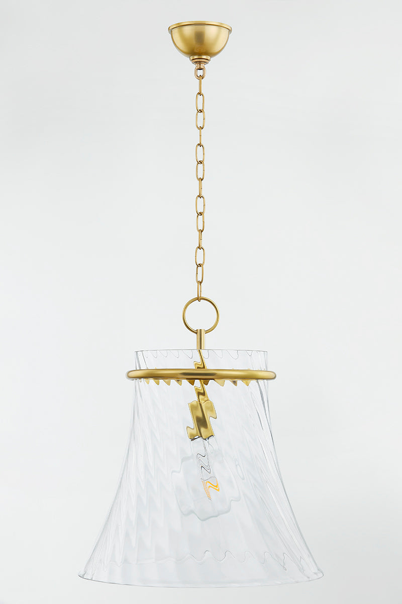 Mitzi by Hudson Valley Lighting Cantana Large Pendant in Aged Brass, detail view 1
