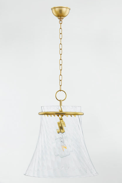 Mitzi by Hudson Valley Lighting Cantana Large Pendant in Aged Brass, detail view 1