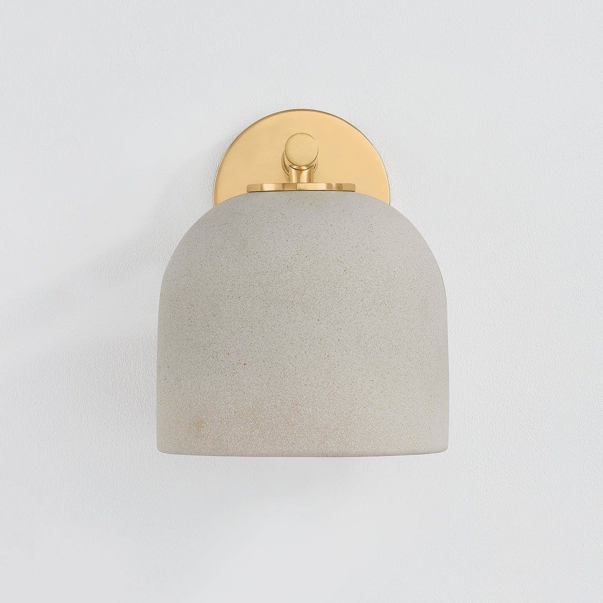 Mitzi by Hudson Valley Lighting Cara Wall Sconce in Aged Brass / Ceramic Cream Pebble, detail view 1