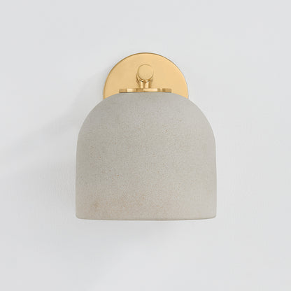 Mitzi by Hudson Valley Lighting Cara Wall Sconce in Aged Brass / Ceramic Cream Pebble, detail view 1