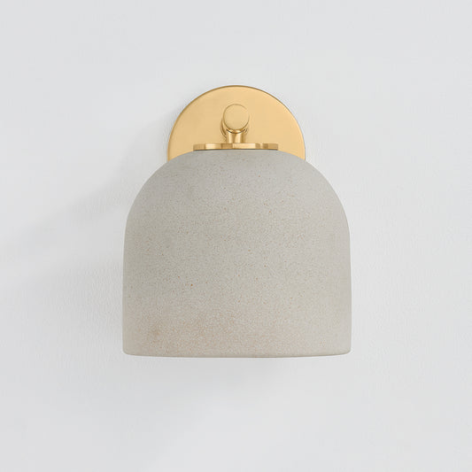 Mitzi by Hudson Valley Lighting Cara Wall Sconce in Aged Brass / Ceramic Cream Pebble, detail view 1