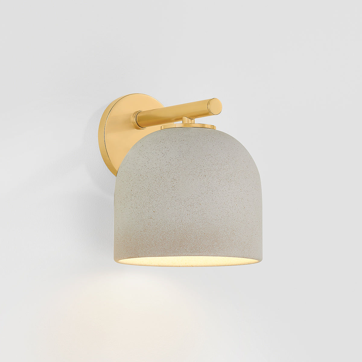 Mitzi by Hudson Valley Lighting Cara Wall Sconce in Aged Brass / Ceramic Cream Pebble, detail view 2