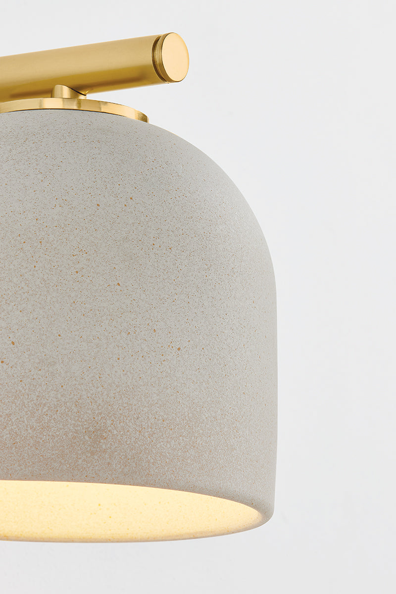 Mitzi by Hudson Valley Lighting Cara Wall Sconce in Aged Brass / Ceramic Cream Pebble, detail view 3