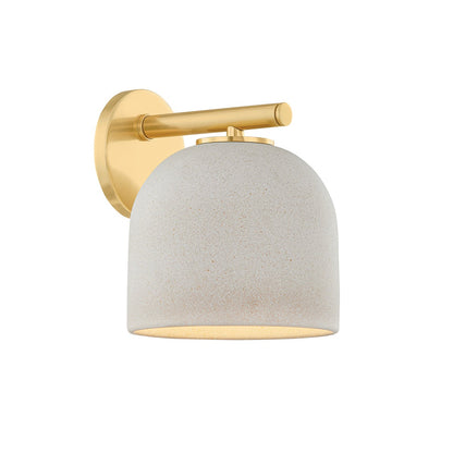 Mitzi by Hudson Valley Lighting Cara Wall Sconce in Aged Brass / Ceramic Cream Pebble