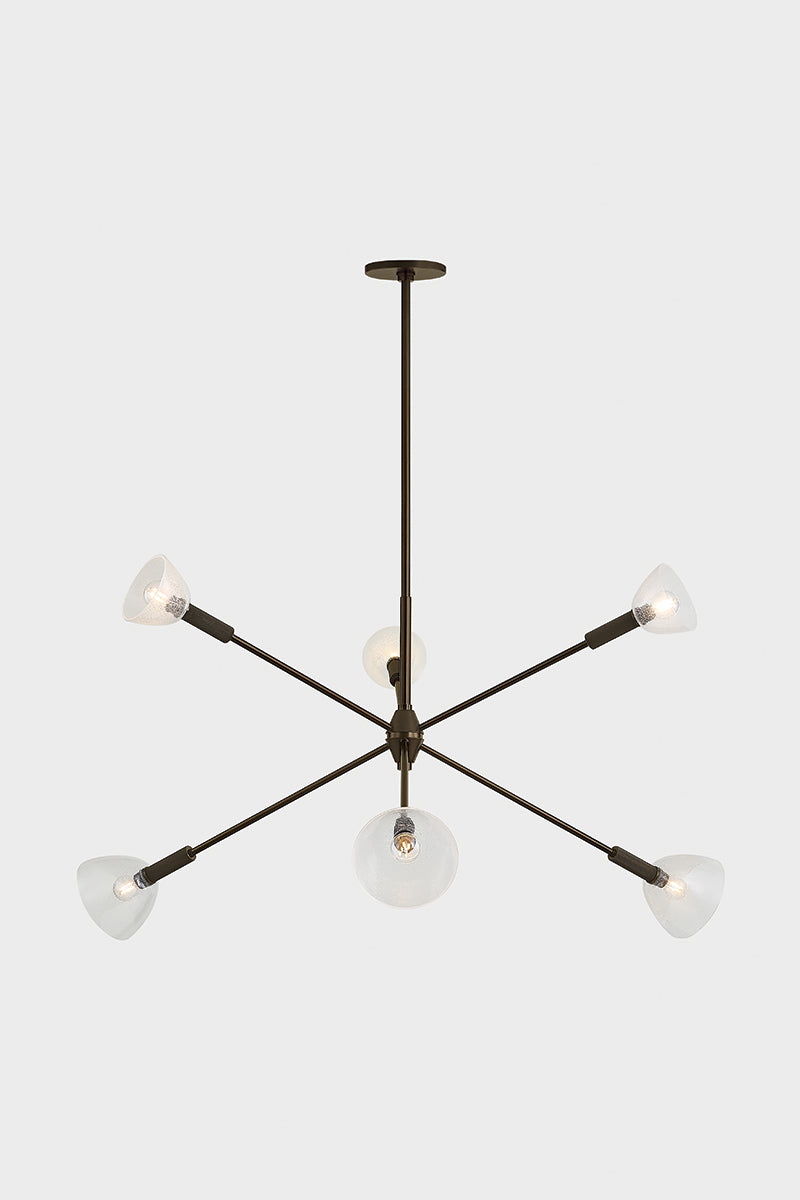 Mitzi by Hudson Valley Lighting Caraway Chandelier in True Bronze, detail view 1