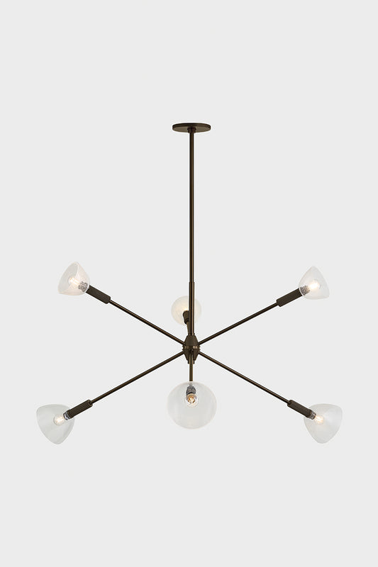 Mitzi by Hudson Valley Lighting Caraway Chandelier in True Bronze, detail view 1
