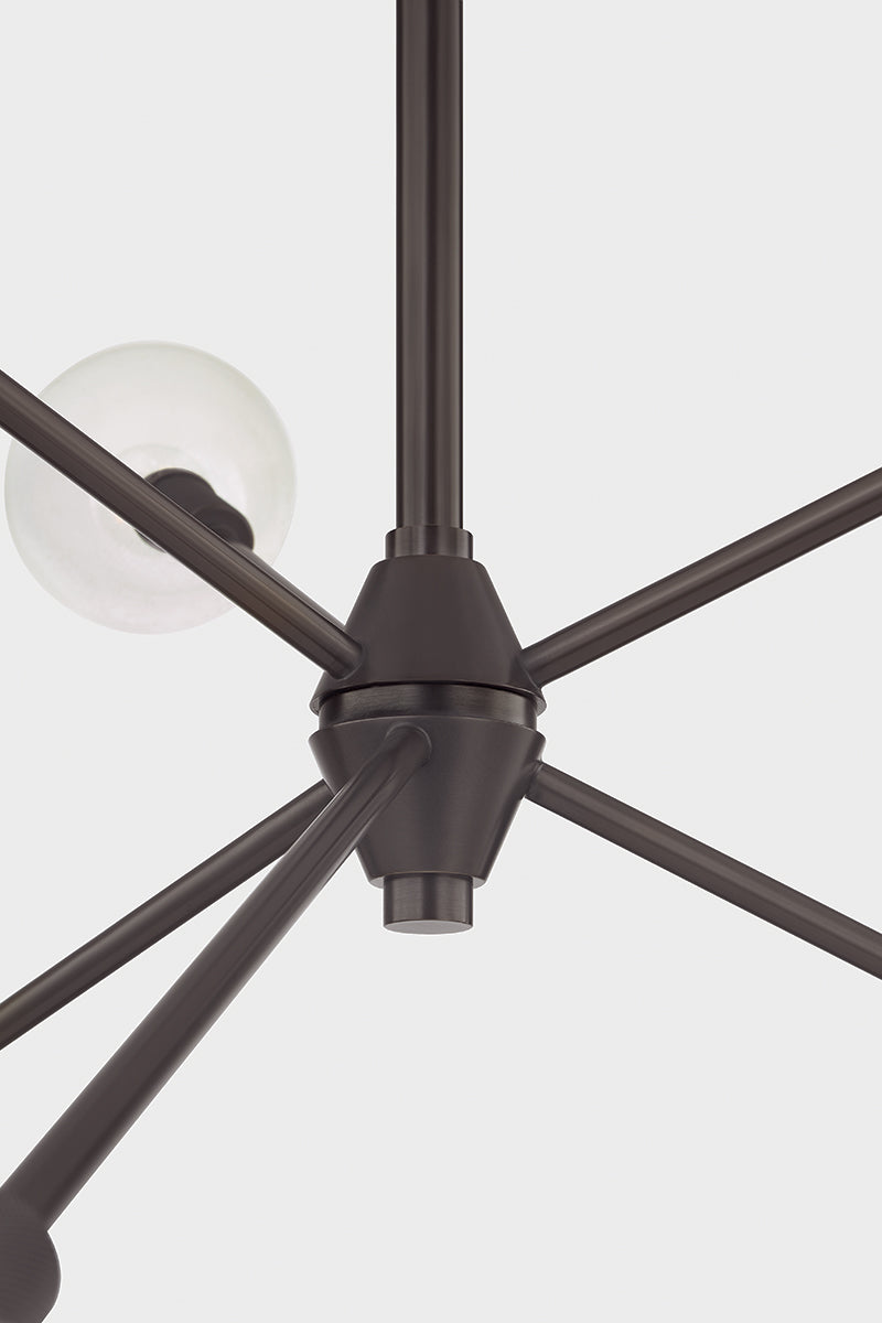 Mitzi by Hudson Valley Lighting Caraway Chandelier in True Bronze, detail view 4