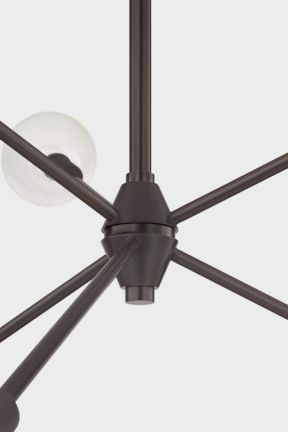 Mitzi by Hudson Valley Lighting Caraway Chandelier in True Bronze, detail view 4