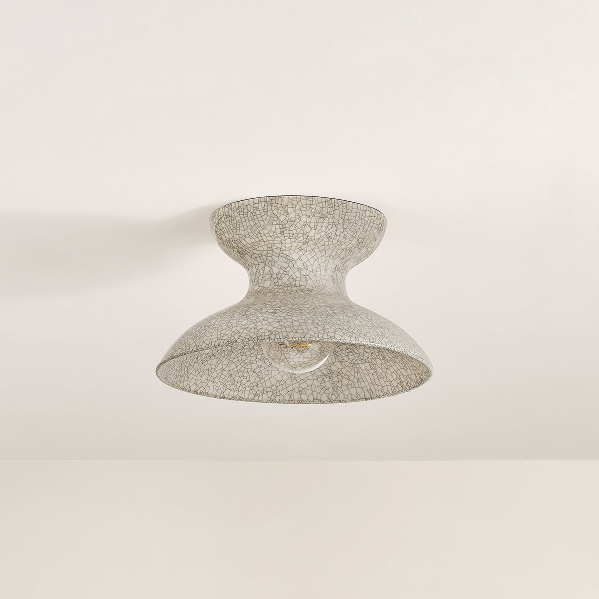 Mitzi by Hudson Valley Lighting Carina Flush Mount in Aged Brass / Ceramic Belgian Crackle, detail view 3