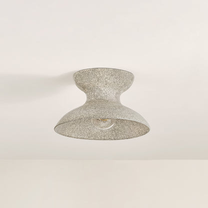 Mitzi by Hudson Valley Lighting Carina Flush Mount in Aged Brass / Ceramic Belgian Crackle, detail view 3