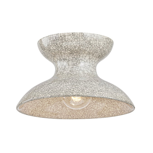 Mitzi by Hudson Valley Lighting Carina Flush Mount in Aged Brass / Ceramic Belgian Crackle