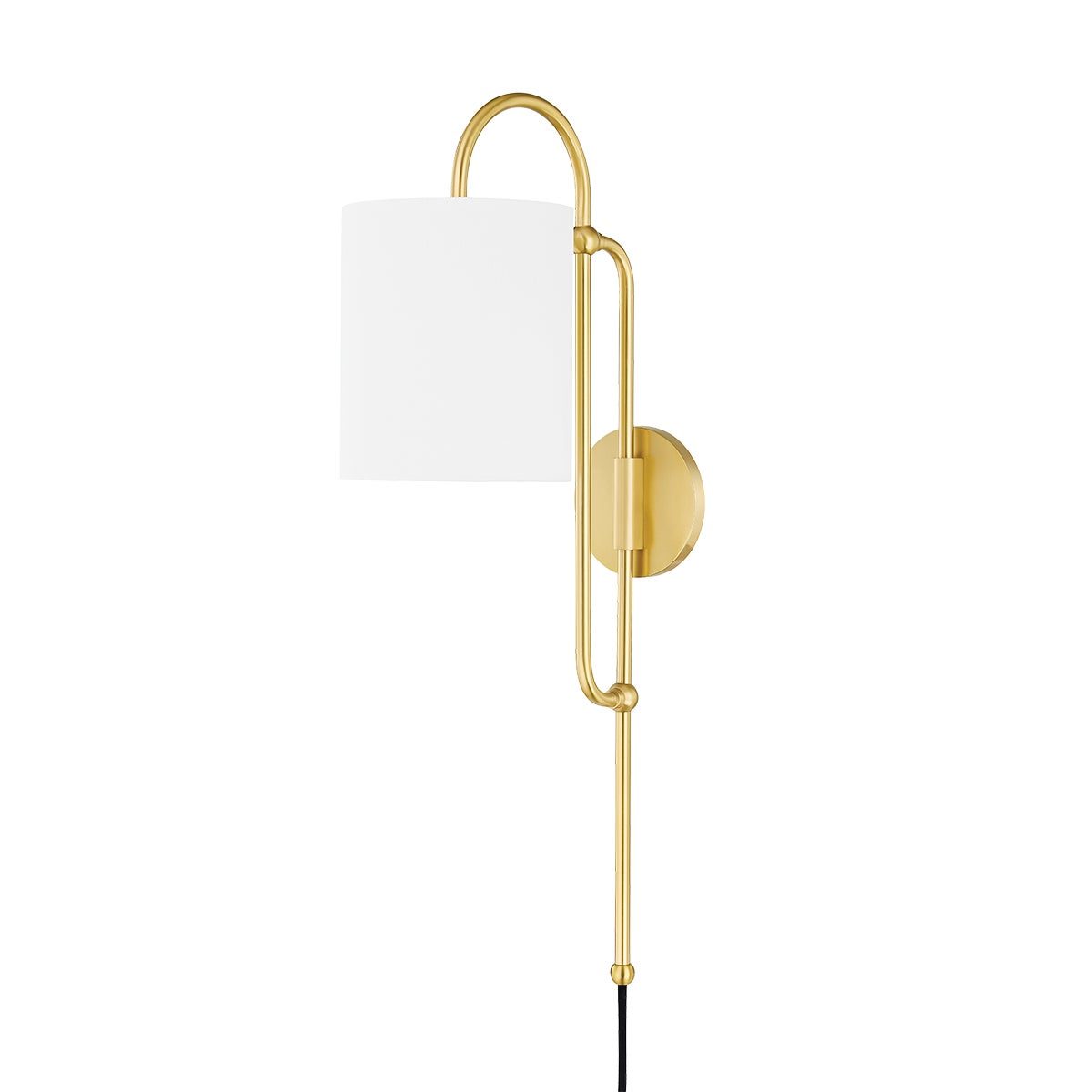 Mitzi by Hudson Valley Lighting Caroline Plug-In Wall Sconce in Aged Brass