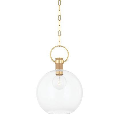 Mitzi by Hudson Valley Lighting Catrine Large Pendant in Aged Brass