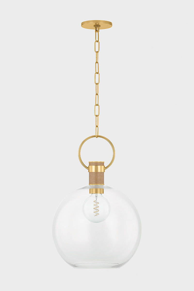 Mitzi by Hudson Valley Lighting Catrine Large Pendant in Aged Brass, detail view 1