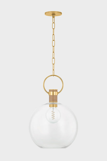 Mitzi by Hudson Valley Lighting Catrine Large Pendant in Aged Brass, detail view 1