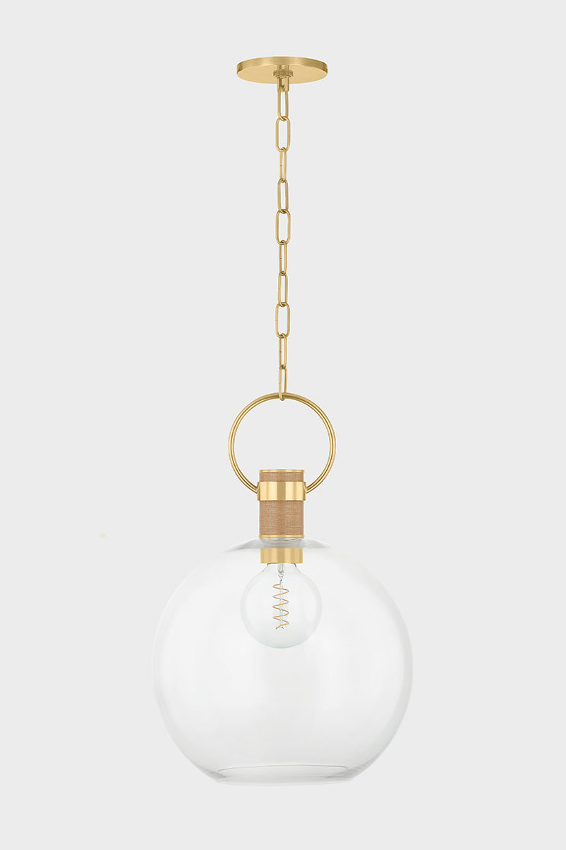 Mitzi by Hudson Valley Lighting Catrine Small Pendant in Aged Brass, detail view 1