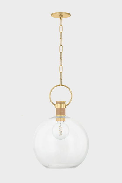 Mitzi by Hudson Valley Lighting Catrine Small Pendant in Aged Brass, detail view 1