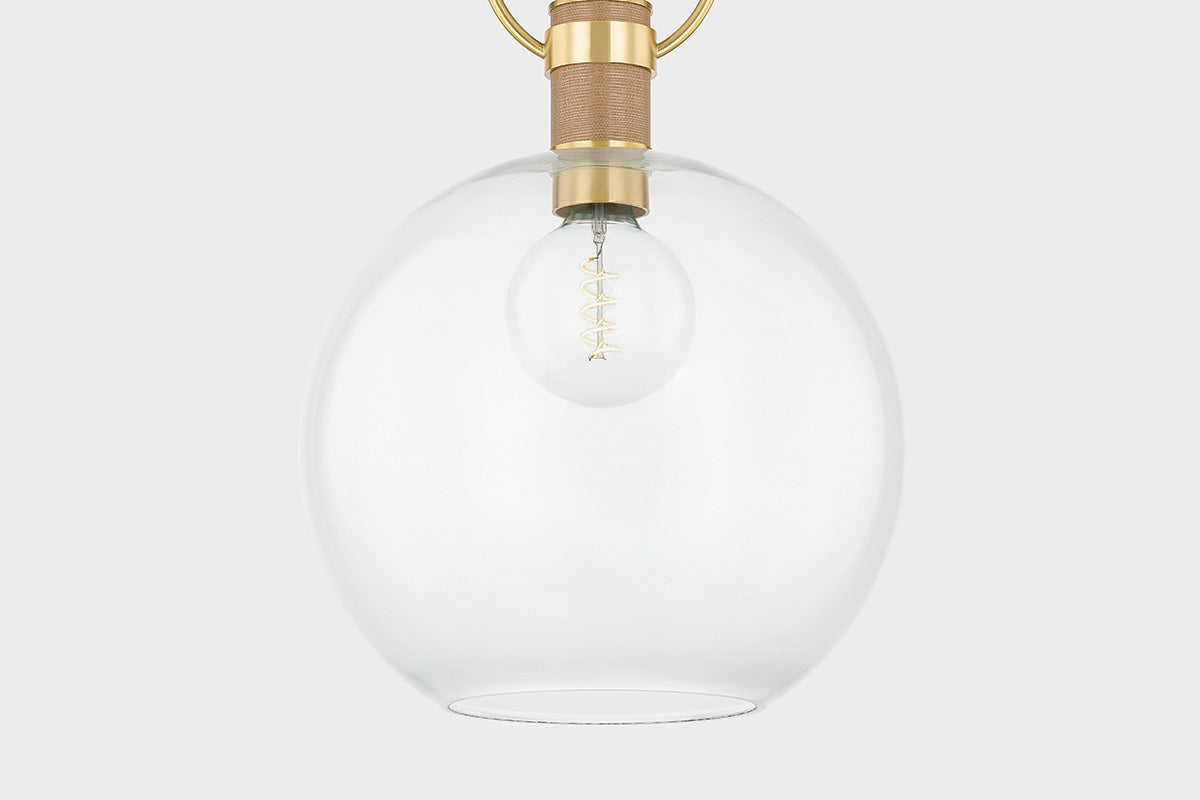 Mitzi by Hudson Valley Lighting Catrine Large Pendant in Aged Brass, detail view 2