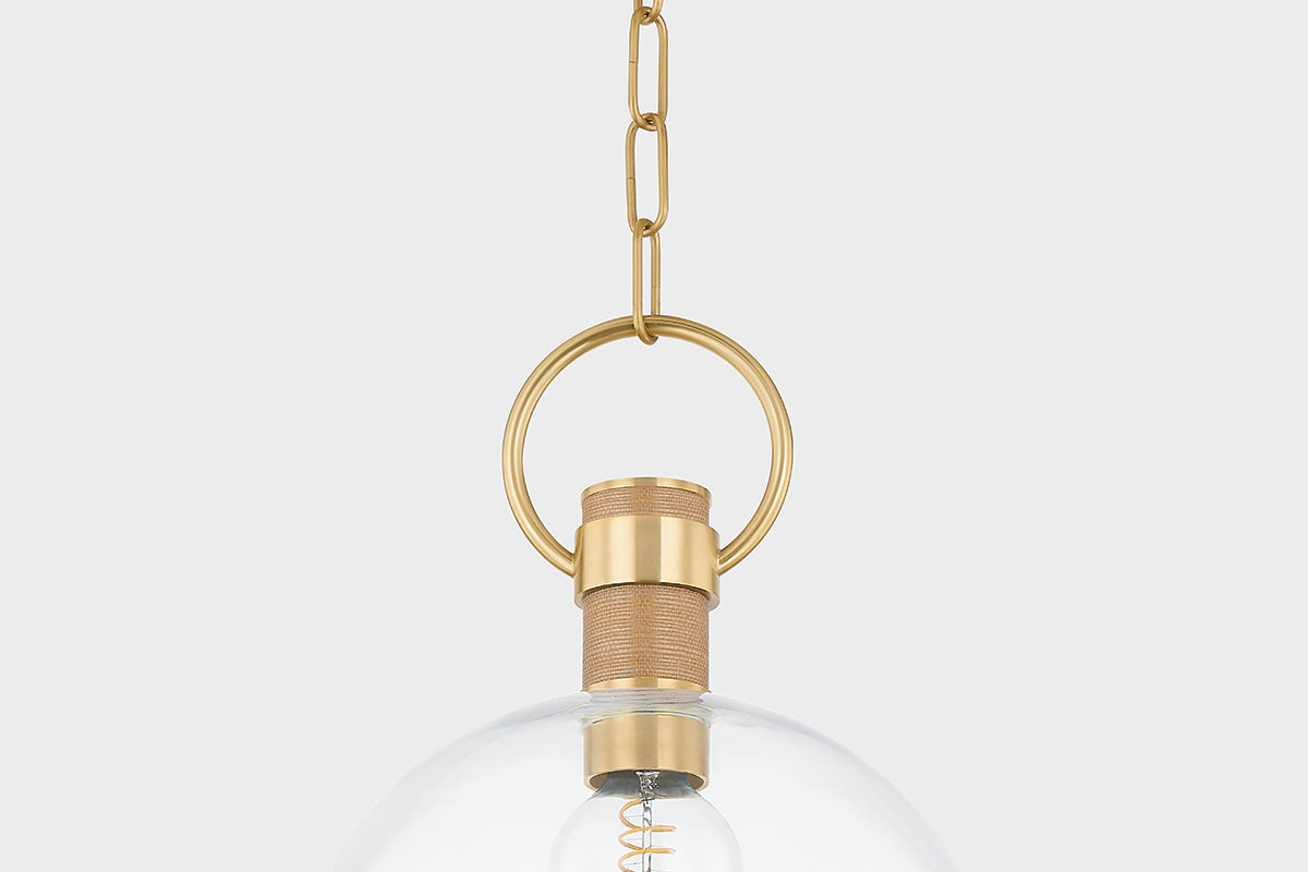 Mitzi by Hudson Valley Lighting Catrine Small Pendant in Aged Brass, detail view 2