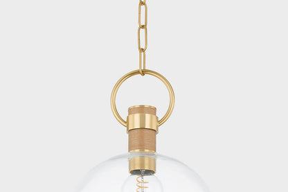 Mitzi by Hudson Valley Lighting Catrine Small Pendant in Aged Brass, detail view 2
