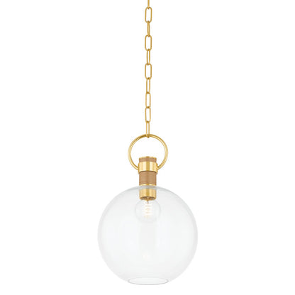 Mitzi by Hudson Valley Lighting Catrine Small Pendant in Aged Brass