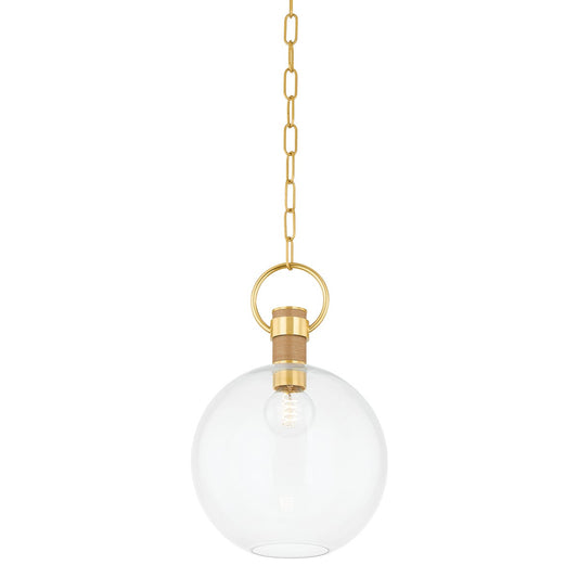 Mitzi by Hudson Valley Lighting Catrine Small Pendant in Aged Brass