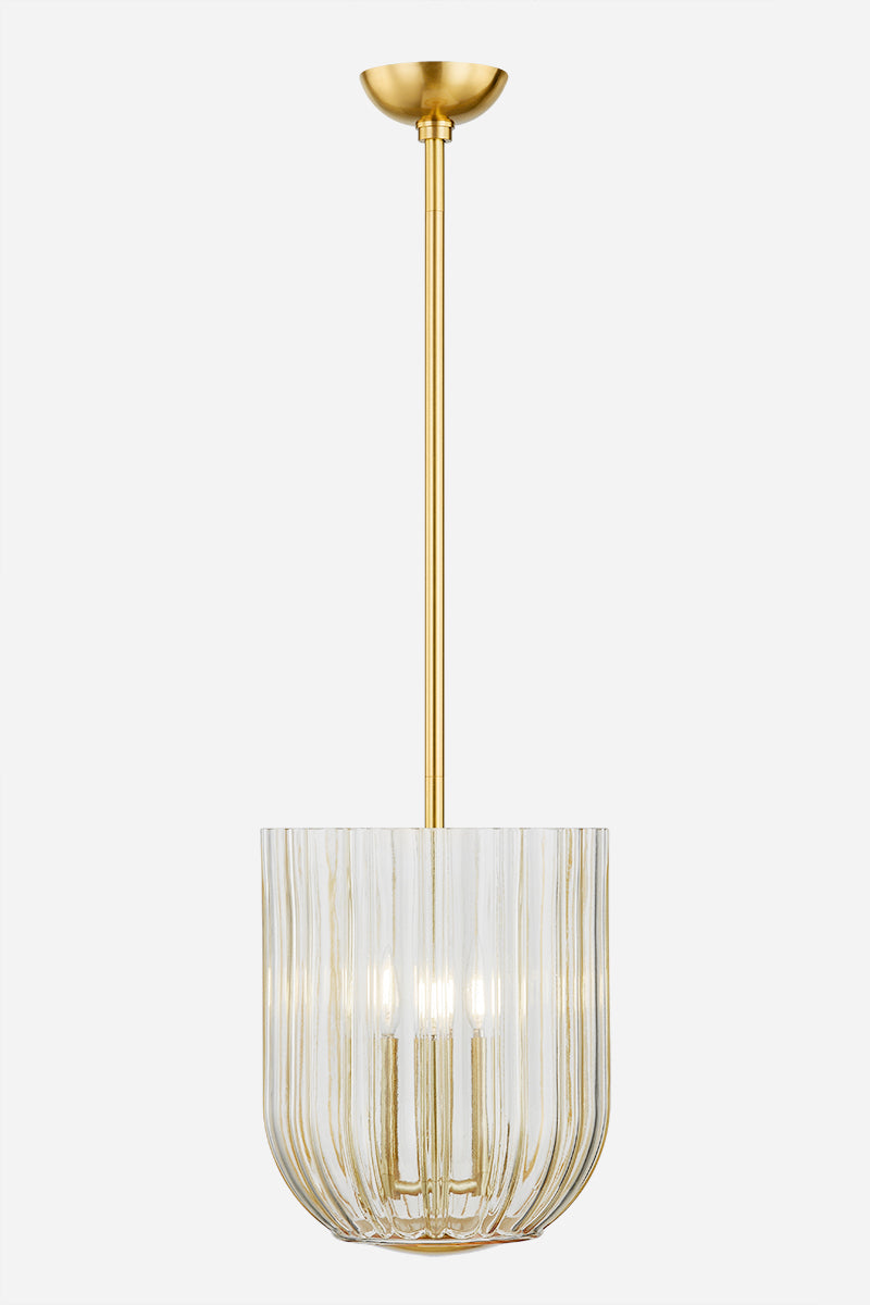 Mitzi by Hudson Valley Lighting Cece Lantern in Aged Brass, detail view 1