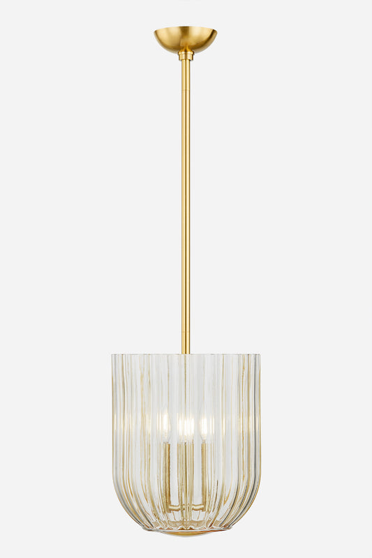 Mitzi by Hudson Valley Lighting Cece Lantern in Aged Brass, detail view 1