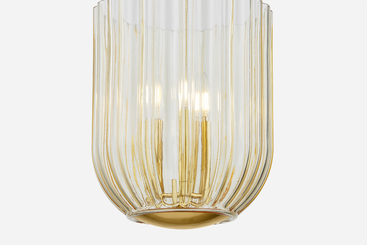 Mitzi by Hudson Valley Lighting Cece Lantern in Aged Brass, detail view 2