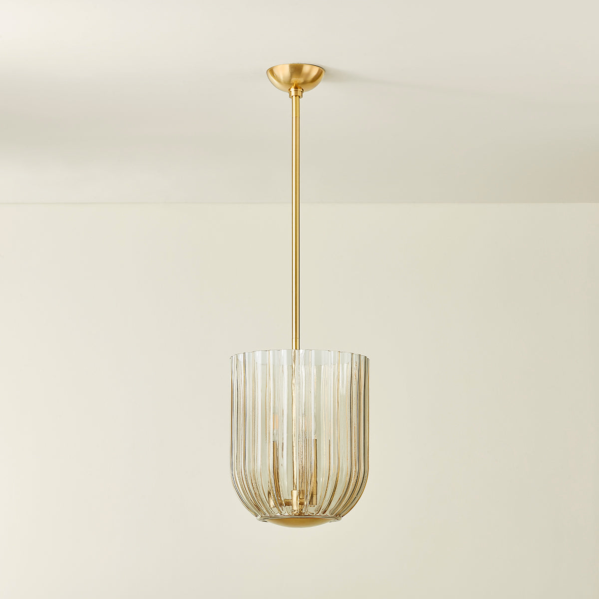 Mitzi by Hudson Valley Lighting Cece Lantern in Aged Brass, detail view 3