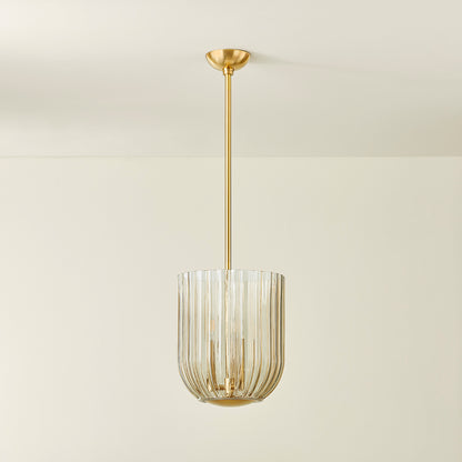 Mitzi by Hudson Valley Lighting Cece Lantern in Aged Brass, detail view 3