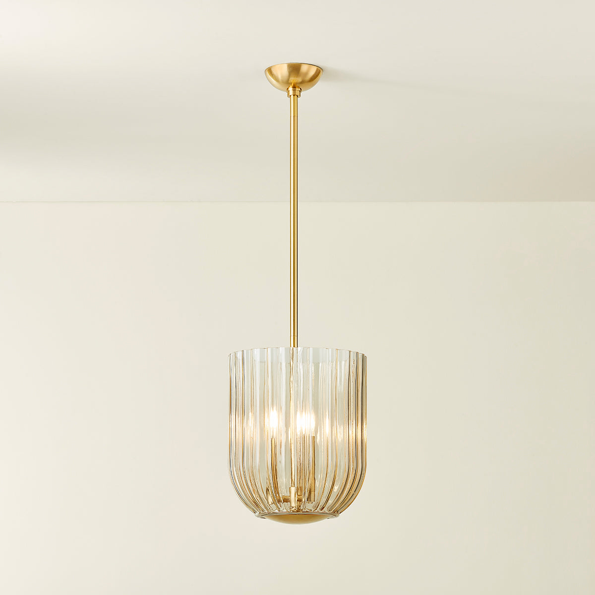 Mitzi by Hudson Valley Lighting Cece Lantern in Aged Brass, detail view 4