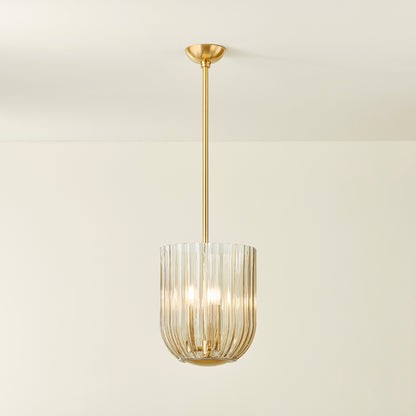 Mitzi by Hudson Valley Lighting Cece Lantern in Aged Brass, detail view 4